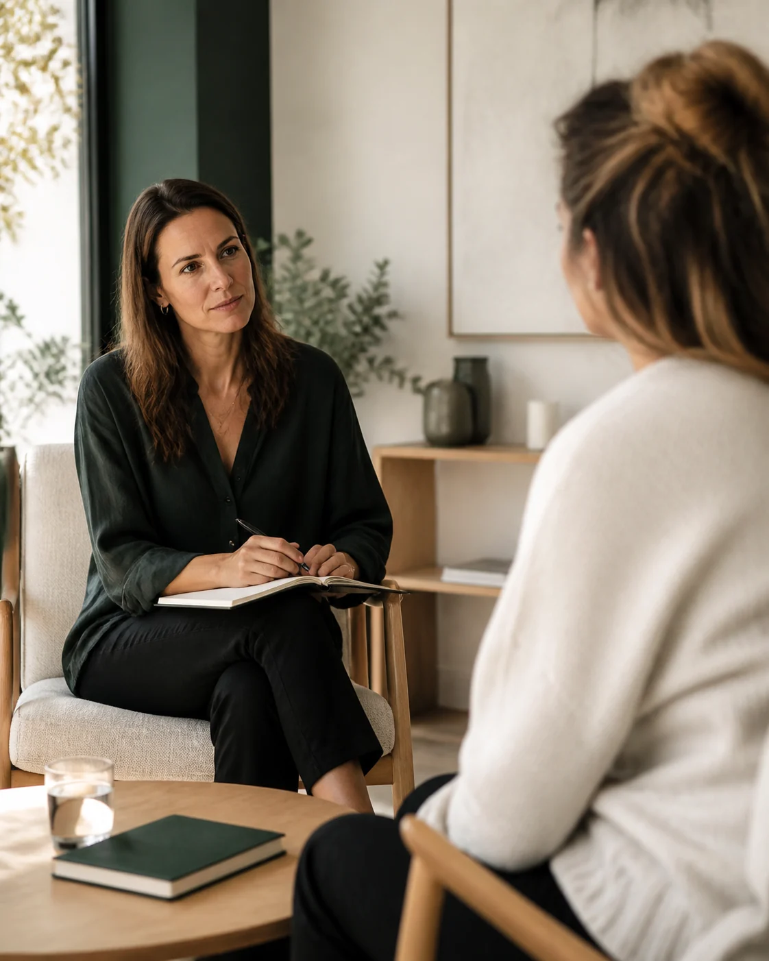 Une coach échange avec une personne accompagnée